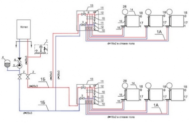 Гидравлическая схема подключения радиаторов