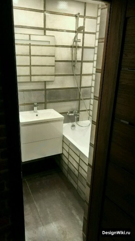Дизайн маленькой ванной комнаты в стиле лофт