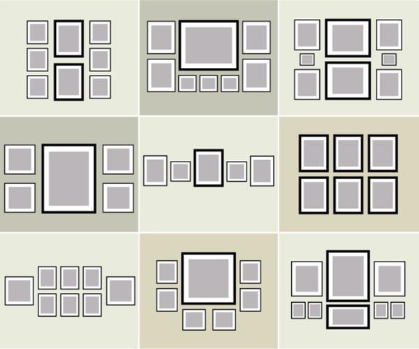 Схема расположения модульных картин на стене
