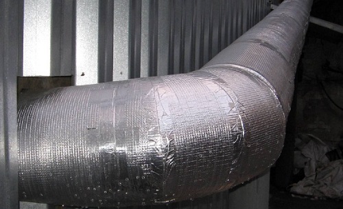 Пример теплоизоляции трубопровода с помощью базальтовой ваты